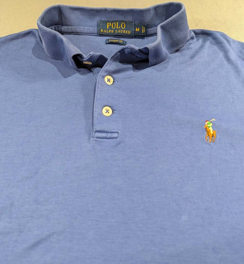 Polo Ralph Lauren Classic Fit Polo Shirt Size M Blue Cotton Short Sleeve Preppy